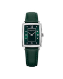 RW Toccata Rectangular dameklokke med grønn rem (22x28mm)