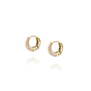 Mockberg Pavé Precious Hoops øreringer i gullfarget stål (small)
