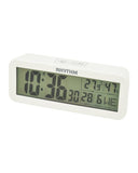 Rhythm LCD hvit digital vekkerklokke (15x6x5cm)