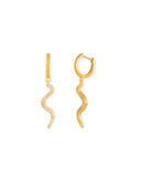 byBiehl Wave Sparkle ørering i gullforgylt sølv (mini)