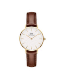 DW Classic Petite St.Mawes dameklokke med brun rem (28mm)