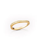 byBiehl Ocean Flow Band Sparkle gullforgylt sølv ring (str 56)