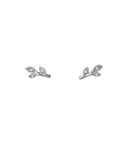 byBiehl Jungle Ivy Leaf Stick Sparkle øredobb i sølv