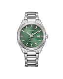 Citizen Platform Eco-Drive klokke i stål med grønn skive (38mm)