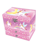 Smykkeskrin Unicorn barn rosa med to skuffer