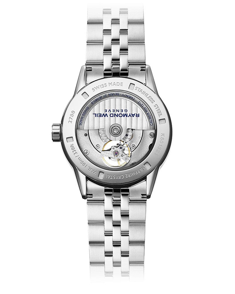 Freelancer Mens Automatic Open Heart Stål / Sort 42mm