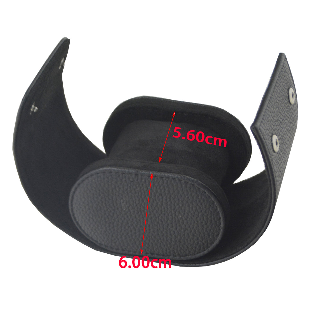 Klokkeboks til reise i sort PU-skinn (1 klokke)