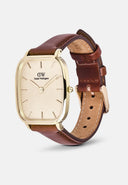 DW Marlon Sheffield herreklokke med brun rem (32x36,3mm)