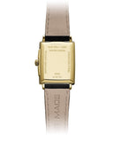 RW Toccata Rectangular Diamond dameklokke med sort rem (22X28mm)