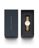 DW Petite Evergold dameklokke i gullfarget stål (28mm)