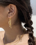 byBiehl Jungle Ivy Leaf Stick Sparkle øredobb i gullforgylt sølv
