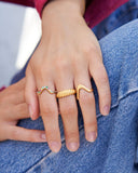 byBiehl Wave Large gullforgylt sølv ring (str 52)