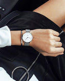 DW Classic Petite Sterling dameklokke i stål (32mm)