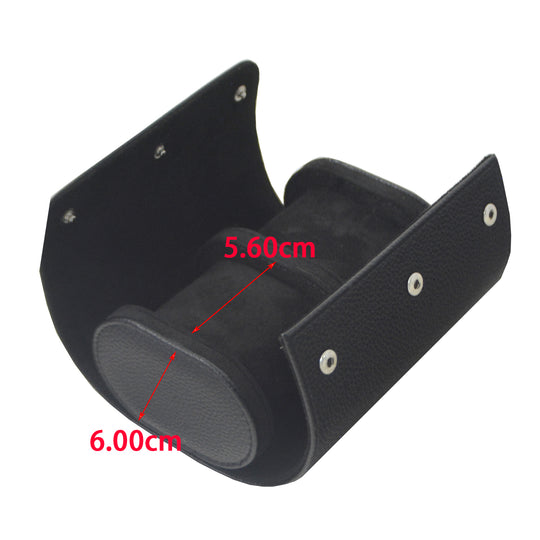 Klokkeboks til reise i sort PU-skinn (2 klokker)