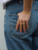 byBiehl Ocean Flow Sparkle gullforgylt sølv ring (str 52)