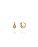 Mockberg Pavé Precious Hoops øreringer i gullfarget stål (small)