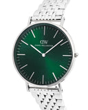 DW Classic herreklokke i sølvfarget stål (40mm)