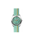 Gant Campus klokke med mintfarget stripete silikonrem (32mm)