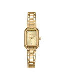 DKNY Signature dameklokke i gullfarget stål (18x27mm)