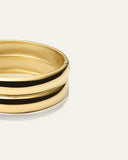 Mockberg Rebel Double Bangle armring i gullfarget stål (large)