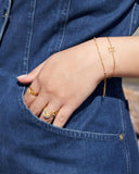 byBiehl Wave Large gullforgylt sølv ring (str 58)
