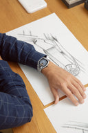 RW Freelancer Automatic herreklokke i stål med blå skive (40x40mm)