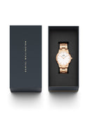 DW Iconic Link dameklokke i rosefarget stål (36mm)