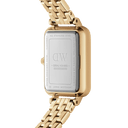 DW Quadro 5-Link Evergold dameklokke i gullfarget stål (20x26mm)