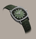 RW Freelancer Automatic Diamond dameklokke med grønn rem (34x34mm)