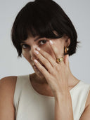 Mockberg Deco Ribbed Gold ring (str 50)