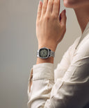 RW Freelancer Automatic dameklokke i stål med grønn skive (34x34mm)