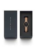DW Classic Petite Melrose dameklokke i rosefarget stål (28mm)999