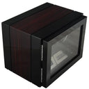 Klokkewinder dobbel i glossy sort brun mdf med lys og touchscreen