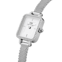 DW Quadro Mini Sterling Lumine dameklokke i stål (15,4x18,2mm)