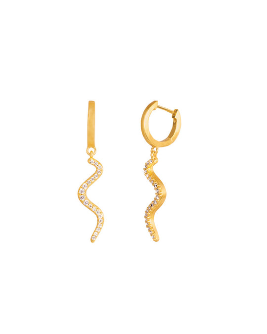 Wave Sparkle Hoop Mini Gold