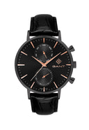 Gant Park Hill II Day-date herreklokke med sort rem (43,5mm)