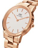 DW Iconic Link dameklokke i rosefarget stål (36mm)