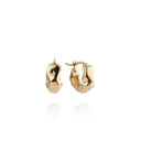 Mockberg Wavy Bolded Hoops ørering i gullfarget stål (mini)