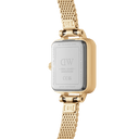 DW Quadro Mini Evergold dameklokke i gullfarget stål (15,4x18,2mm)