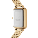 DW Quadro Roman 5-Link dameklokke i gullfarget stål (20x26mm)