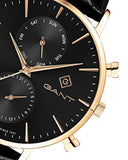 Gant Park Hill II Day-date herreklokke med sort rem (43,5mm)