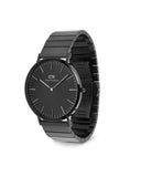 DW Classic Piano herreklokke i sortfarget stål (40mm)