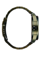 Nixon Sentry herreklokke i olivenfarget stål (42mm)