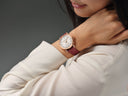 RW Millesime Diamond Automatic dameklokke med rød rem (35mm)