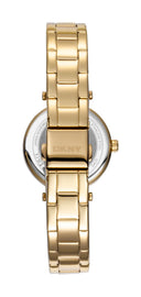 DKNY Essential Mini dameklokke i gullfarget stål (28mm)