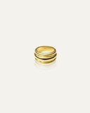 Mockberg Deco Ribbed Gold ring (str 50)