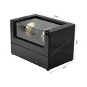 Klokkewinder dobbel i glossy sort mdf