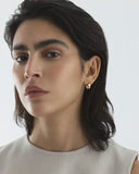 Mockberg Wavy Bolded Hoops ørering i gullfarget stål (mini)