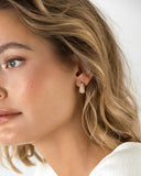 Mockberg Treasure Hoops øreringer i gullfarget stål (medium)