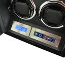 Klokkewinder quadruple i glossy sort brun mdf med lys og touchscreen